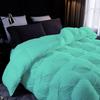 Anex Linen Pinch Pleated Baffle Box Designer Comforter-Aqua | Full-1 PC Down Alternative Comforter Set 100% Combed Cotton 500 GSM Fill Power Ultimate Collection Pin Tuck Chic Cute Modern Comforter view 2