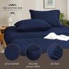 Grand King Size 4-Piece Sheet Set - Luxurious 600-Thread-Count Egyptian Cotton Bedding Sheets & Pillowcases - Bed Sheets - Deep Pocket fits up to 10-12 inch Mattress (Solid, Navy Blue) view 3