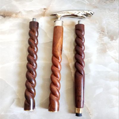 Vimal Nautical Silver & Brown Brass Walking Stick Cane 3 fold Jaguar Walking Stick for Men & Women Victorian Wands Cane Brass Handle Walking Canes Stick