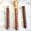 Vimal Nautical Golden & Brown Victorian Handle Walking Spiral Stick Brass Round Walking Stick Brass Handle Walking Stick Walking Stick Cane Wooden Walking Cane view 1