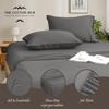 Grand King Size 4-Piece Sheet Set - Luxurious 600-Thread-Count Egyptian Cotton Bedding Sheets & Pillowcases - Bed Sheets - Deep Pocket fits up to 10-12 inch Mattress (Solid, Grey) view 3