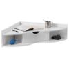 Basicwise White Heart Shaped Wall Mounted Office Table with Drawer and Two Shelves Computer Writing Corner Desk QI004024.WT view 1