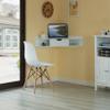 Basicwise White Heart Shaped Wall Mounted Office Table with Drawer and Two Shelves Computer Writing Corner Desk QI004024.WT view 2