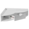 Basicwise White Heart Shaped Wall Mounted Office Table with Drawer and Two Shelves Computer Writing Corner Desk QI004024.WT view 4