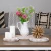 AuldHome Design Farmhouse Beaded Pedestal Tiered Stands (3-Piece Set, Unfinished); Rustic Wood Beaded Tray Stack view 2