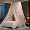 Kertnic Luxurious Bed Canopy for Girls & Adults - Double Layer Princess Canopy with Lace, Round Dome Mosquito Netting for Queen/King Bed Tent (Pink) view 2