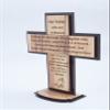 The Lords Prayer Wood Standing Table/Altar Cross (10 Inch English) - KJV Scripture Matthew 6:9-13, Engraving of 'Our Father Prayer' on Wooden Blocks view 4