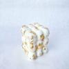 Bubble cube Soy candle, Handmade Candle Decorated with Gold Flakes (White, VANILLA) view 3