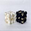 Bubble cube Soy candle, Handmade Candle Decorated with Gold Flakes (White, VANILLA) view 4