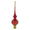 Red Paisley Glass Christmas Tree Topper 11 Inches view 1