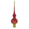 Red Paisley Glass Christmas Tree Topper 11 Inches view 2