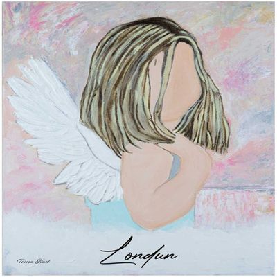 Abstract Angel Painting - Kids Room Dcor - Angel Wall Prints - Angel Abstract Print-Angel Art-Angel Art-Angel Painting-Guardian Angel (Giclee Canvas, 9x12 Inches)