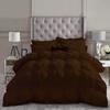 1 PC Goose Down Pinch Pleated Comforter with Corner Tabs 100% Organic Cotton 500 GSM Cotton Fill - Chocolate Oversized King Size - Fluffy Baffle Box Design Light Weight Comforter Only view 1