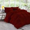 1 PC Goose Down Pinch Pleated Comforter with Corner Tabs 100% Organic Cotton 500 GSM Cotton Fill - Burgundy Oversized Queen Size - Fluffy Baffle Box Design Light Weight Comforter Only view 2
