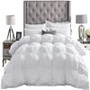1 PC Goose Down Pinch Pleated Comforter with Corner Tabs 100% Organic Cotton 500 GSM Cotton Fill - White Oversized King Size - Fluffy Baffle Box Design Light Weight Comforter Only view 1