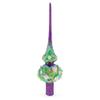 Dimensional Pink Roses on PurpleGlass Christmas Tree Topper 11 Inches view 1