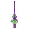 Dimensional Pink Roses on PurpleGlass Christmas Tree Topper 11 Inches view 2