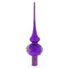 Dimensional Pink Roses on PurpleGlass Christmas Tree Topper 11 Inches view 3