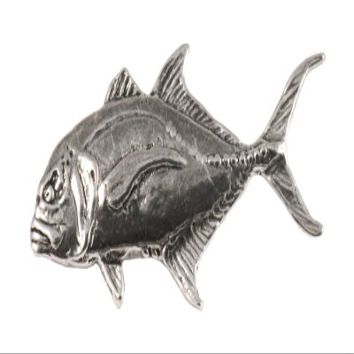 Handcrafted Antique Pewter Jack Crevalle Magnet Gift for Fishermen Home Office Refrigerator Whiteboard Locker Tackle Tool Box - Made in United States - SKU S026MAG