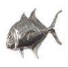 Handcrafted Antique Pewter Jack Crevalle Magnet Gift for Fishermen Home Office Refrigerator Whiteboard Locker Tackle Tool Box - Made in United States - SKU S026MAG view 1