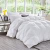 1 PC Goose Down Pinch Pleated Comforter with Corner Tabs 100% Organic Cotton 500 GSM Cotton Fill - White Oversized Queen Size - Fluffy Baffle Box Design Light Weight Comforter Only view 2