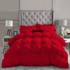 1 PC Goose Down Pinch Pleated Comforter with Corner Tabs 100% Organic Cotton 500 GSM Cotton Fill - Red Oversized King Size - Fluffy Baffle Box Design Light Weight Comforter Only view 1