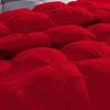 1 PC Goose Down Pinch Pleated Comforter with Corner Tabs 100% Organic Cotton 500 GSM Cotton Fill - Red Oversized King Size - Fluffy Baffle Box Design Light Weight Comforter Only view 3
