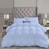 1 PC Goose Down Pinch Pleated Comforter with Corner Tabs 100% Organic Cotton 500 GSM Cotton Fill - Light Blue Oversized King Size - Fluffy Baffle Box Design Light Weight Comforter Only view 1