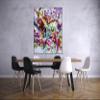 ABSTRACT FLOWER PAINTING-Vivid Flower Print-Flower Bouquet Art-Abstract Canvas Art-Vase Flower Painting-Flower Wall Art-Multicolor Wall Art (Giclee Canvas, 30x40 Inches) view 2