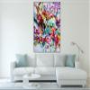 ABSTRACT FLOWER PAINTING-Vivid Flower Print-Flower Bouquet Art-Abstract Canvas Art-Vase Flower Painting-Flower Wall Art-Multicolor Wall Art (Giclee Canvas, 30x40 Inches) view 3