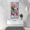 ABSTRACT FLOWER PAINTING-Vivid Flower Print-Flower Bouquet Art-Abstract Canvas Art-Vase Flower Painting-Flower Wall Art-Multicolor Wall Art (Giclee Canvas, 30x40 Inches) view 4