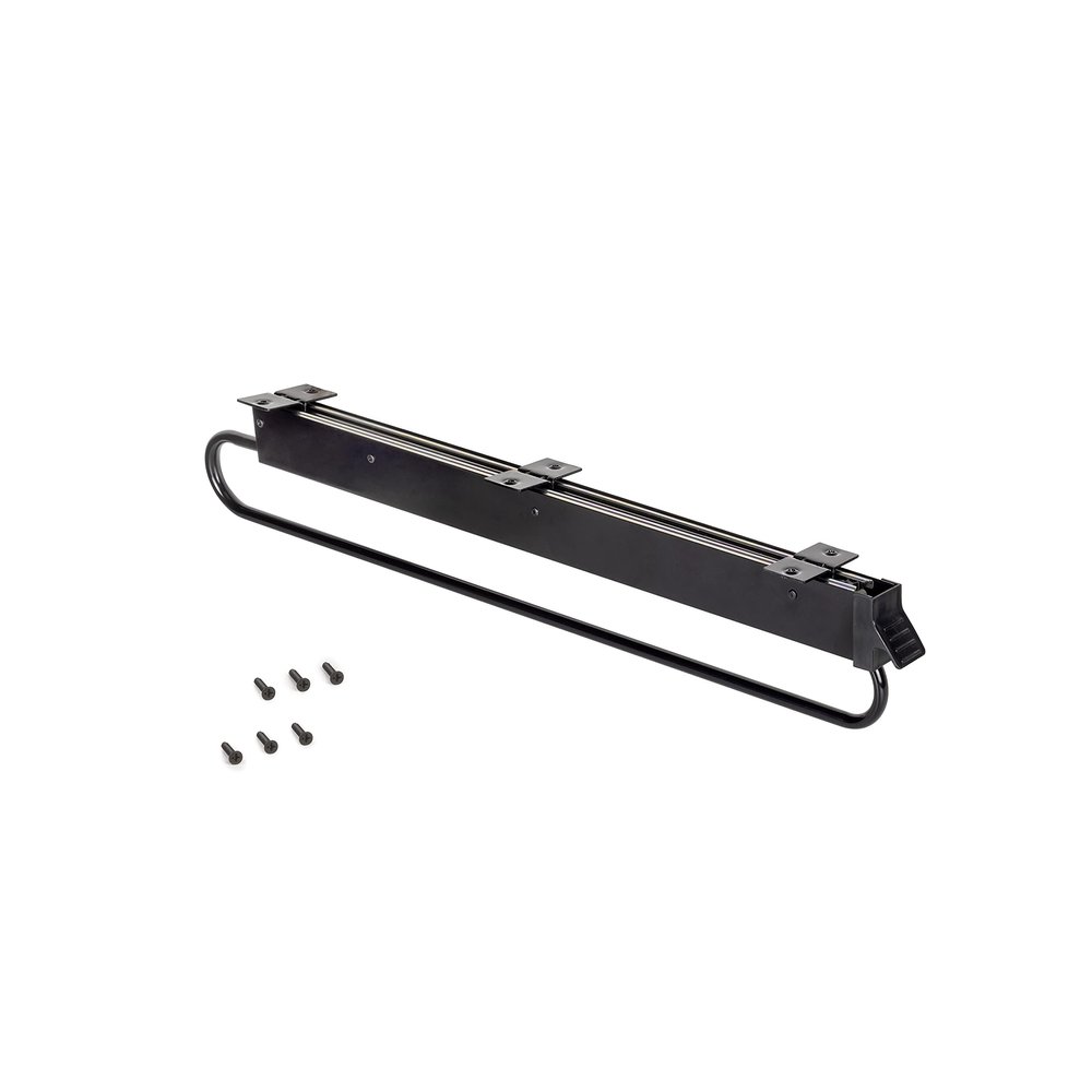 Emuca - Wardrobe pull out clothes hanger rail, sliding hanging rail with length 800mm (31,5 inch), Steel and plastic, Black