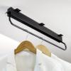 Emuca - Wardrobe pull out clothes hanger rail, sliding hanging rail with length 800mm (31,5 inch), Steel and plastic, Black view 4