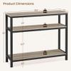 Topeakmart 3-Tier Entryway Tables with Storage, Industrial Console Table Behind Sofa Table with Storage for Living Room, Long Skinny Table with Metal Frame for Couch, 40 x 14 x 32 inches, Gray view 3