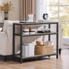 Topeakmart 3-Tier Entryway Tables with Storage, Industrial Console Table Behind Sofa Table with Storage for Living Room, Long Skinny Table with Metal Frame for Couch, 40 x 14 x 32 inches, Gray view 4