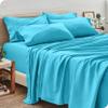 Astroo Linen 800 Thread Count Turquoise Twin XL Sheet Sets - Sateen Soft Pure Cotton, 6 Piece Bed Sheets - 1 Fitted Sheet, 1 Flat Sheet & 4 Pillow Cases - Stretch Up to 18 Inches Mattress view 1