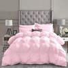 1 PC Goose Down Pinch Pleated Comforter with Corner Tabs 100% Organic Cotton 500 GSM Cotton Fill - Pink Oversized Queen Size - Fluffy Baffle Box Design Light Weight Comforter Only view 1