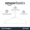 Amazon Basics Space Saving Slim Velvet Non-Slip Suit Clothes Hangers, Sturdy Construction, Closet Organizer, Pack of 50, Blush Pink/Rose Gold view 2