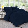 1 PC Goose Down Pinch Pleated Comforter with Corner Tabs 100% Organic Cotton 500 GSM Cotton Fill - Navy Oversized Queen Size - Fluffy Baffle Box Design Light Weight Comforter Only view 2