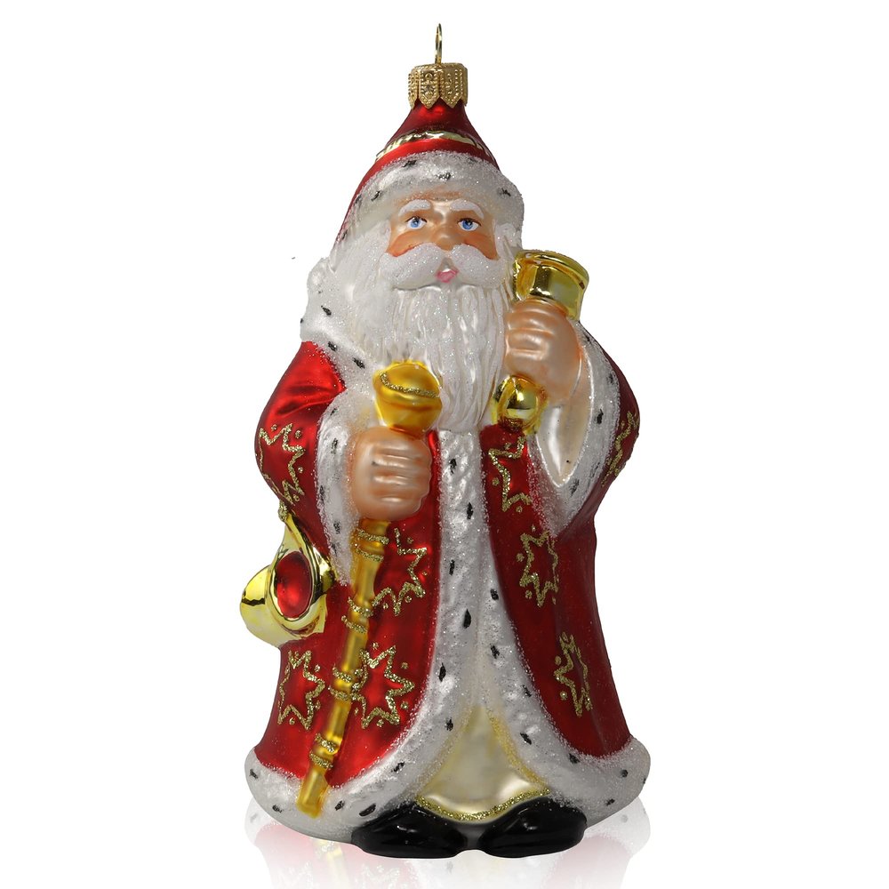 2.75" Limited Edition Kurt Adler Christmas Ornament, Santa Claus Hand Blown Glass Decoration for Holiday Gifts, Made in Poland