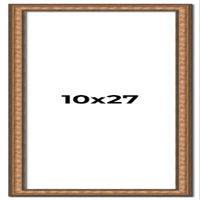 10x27 Frame Gold Real Wood Picture Frame Width 1.25 Inches | Interior Frame Depth 0.5 Inches | Garrin Gold Traditional Photo Frame Complete with UV Acrylic, Foam Board Backing & Hanging Hardware