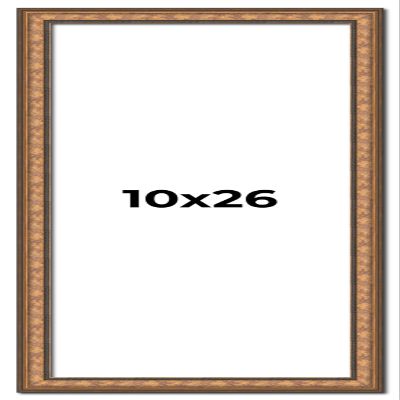 10x26 Frame Gold Real Wood Picture Frame Width 1.25 Inches | Interior Frame Depth 0.5 Inches | Garrin Gold Traditional Photo Frame Complete with UV Acrylic, Foam Board Backing & Hanging Hardware