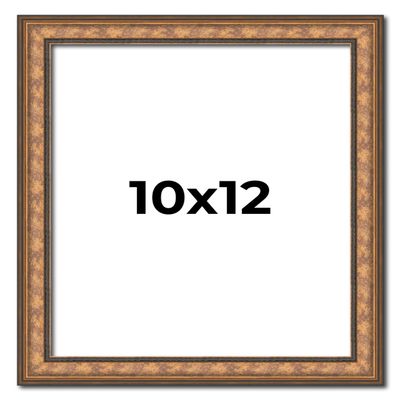 10x12 Frame Gold Real Wood Picture Frame Width 1.25 Inches | Interior Frame Depth 0.5 Inches | Garrin Gold Traditional Photo Frame Complete with UV Acrylic, Foam Board Backing & Hanging Hardware