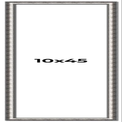 10x45 Frame Silver Real Wood Picture Frame Width 1.125 Inches | Interior Frame Depth 0.5 Inches | Complete with UV Acrylic, Foam Board Backing & Hanging Hardware