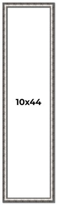 10x44 Frame Silver Real Wood Picture Frame Width 1.125 Inches | Interior Frame Depth 0.5 Inches | Complete with UV Acrylic, Foam Board Backing & Hanging Hardware