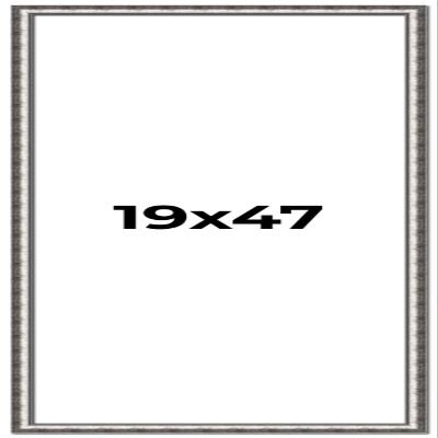 19x47 Frame Silver Real Wood Picture Frame Width 1.125 Inches | Interior Frame Depth 0.5 Inches | Complete with UV Acrylic, Foam Board Backing & Hanging Hardware