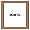 10x14 Frame Gold Real Wood Picture Frame Width 1.25 Inches | Interior Frame Depth 0.5 Inches | Garrin Gold Traditional Photo Frame Complete with UV Acrylic, Foam Board Backing & Hanging Hardware view 1