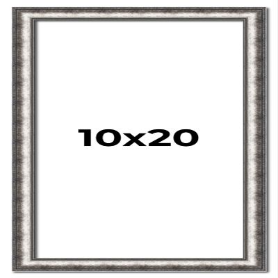 10x20 Frame Silver Real Wood Picture Frame Width 1.125 Inches | Interior Frame Depth 0.5 Inches | Complete with UV Acrylic, Foam Board Backing & Hanging Hardware