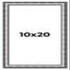 10x20 Frame Silver Real Wood Picture Frame Width 1.125 Inches | Interior Frame Depth 0.5 Inches | Complete with UV Acrylic, Foam Board Backing & Hanging Hardware view 1