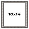 10x14 Frame Silver Real Wood Picture Frame Width 1.125 Inches | Interior Frame Depth 0.5 Inches | Complete with UV Acrylic, Foam Board Backing & Hanging Hardware view 1